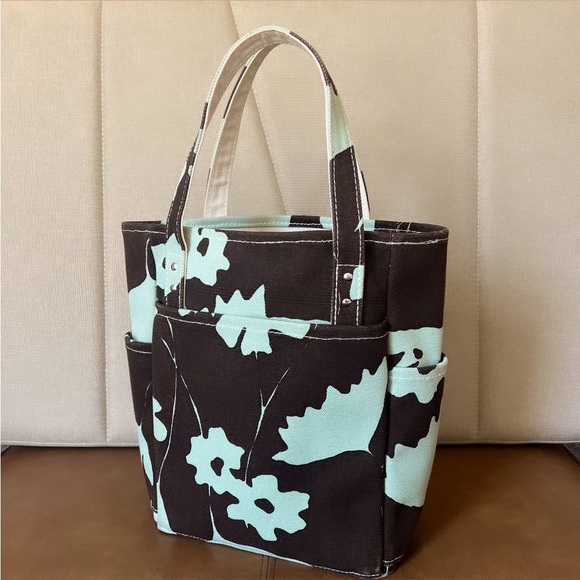 HABLE CONSTRUCTION El Hombre Brown & Turquoise Flower Print Canvas Tote Bag - Picture 5 of 16